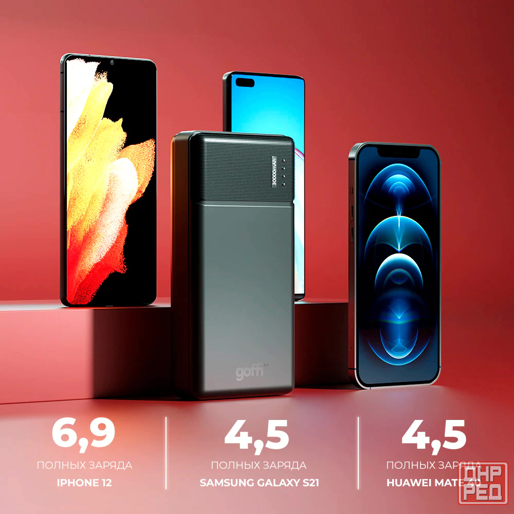 Power Bank Goffi, 30.000 мАч, 18 Вт, портативное зарядное Донецк - изображение 4