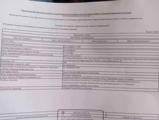 Продам дачный участок Донецк
