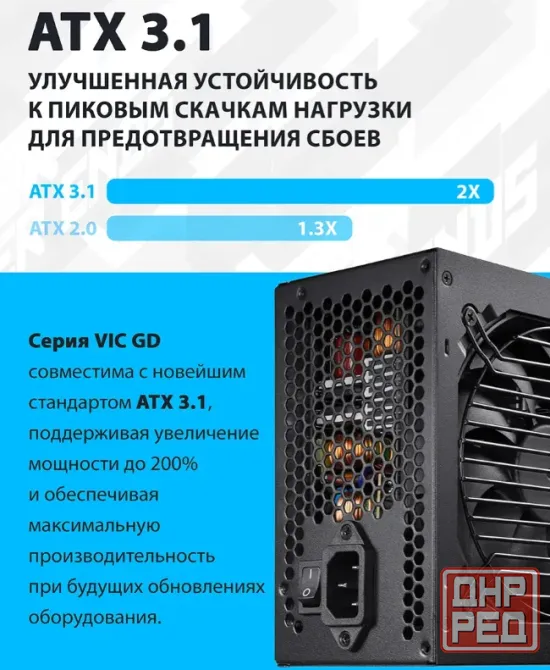 FSP VIC-650GD 80 Plus GOLD, ATX3.1 Донецк - изображение 1