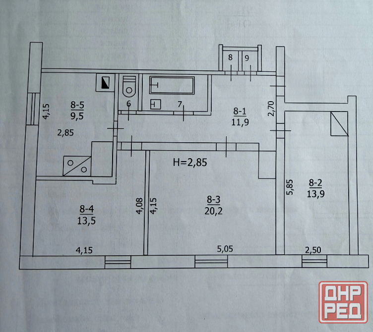 Продажа крупногабаритной 3 комнатной квартиры г. Макеевка Горняцкий район, пгт Пролетарское Макеевка - изображение 7