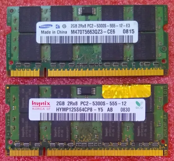SO-DIMM DDR2 2Gb + 2Gb 667MHz (PC2-5300S) 1.8V - Возможен обмен на 20шт нерабочей оперативной памяти Донецк