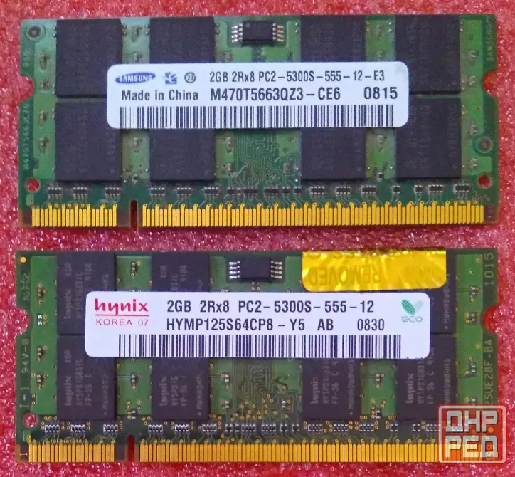 SO-DIMM DDR2 2Gb + 2Gb 667MHz (PC2-5300S) 1.8V - Возможен обмен на 20шт нерабочей оперативной памяти Донецк - изображение 1