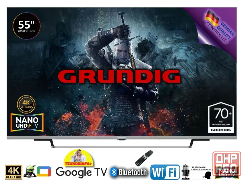 55" тв Grundig 55 Nano GH8100. Smart/GoogleTV|4K|HDR|Bluetooth|Голос Донецк - изображение 1