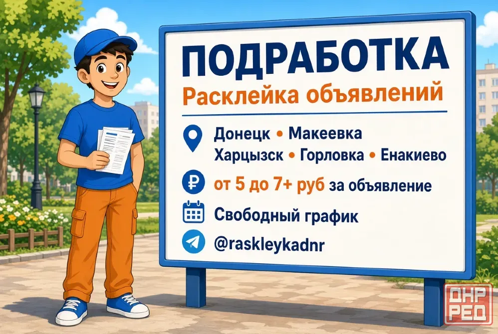 Расклейка объявлений со свободным графиком. Донецк и Макеевка Донецк - изображение 1