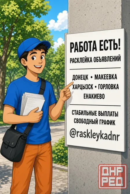 Промоутер / расклейка объявлений в Горловке. Свободный график Горловка - изображение 1
