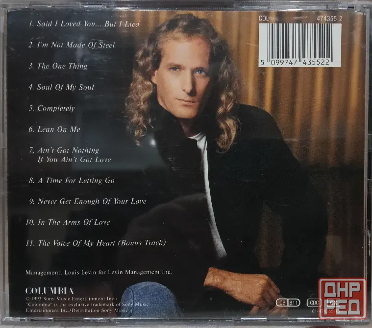 Michael Bolton (1993) The One Thing - CD, фирм.(Austria), рок баллады Макеевка - изображение 2