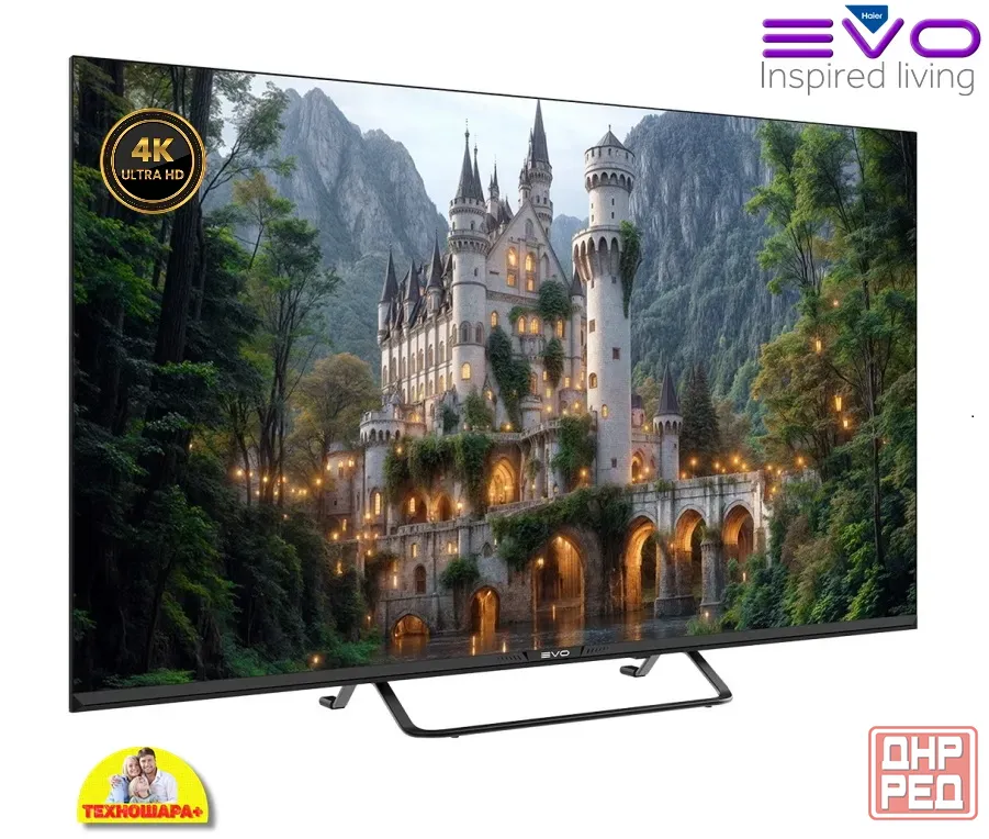 43" тв EVO TV 43 Black New. Smart/GoogleTV|4K|HDR|Bluetooth|Голос Донецк - изображение 3