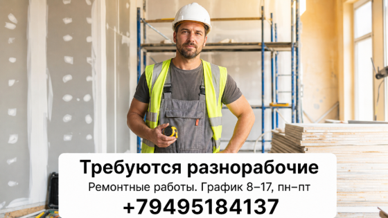 Требуются разнорабочие для проведения ремонта на объектах Донецк