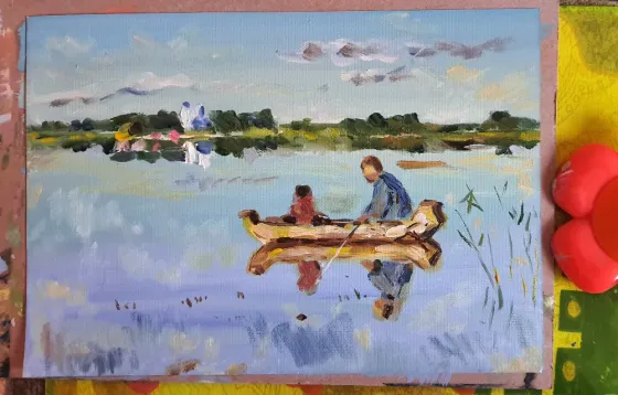 Рисунок пейзаж по мотивам Левитана Донецк