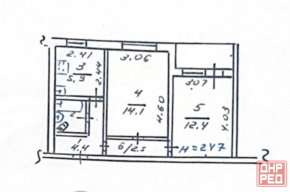 2-комн. квартира, 44,3 м², 1/9 этаж Мариуполь - изображение 10
