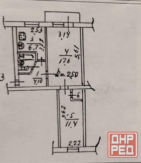 2-комн. квартира, 43,6 м², 4/5 этаж Мариуполь - изображение 9