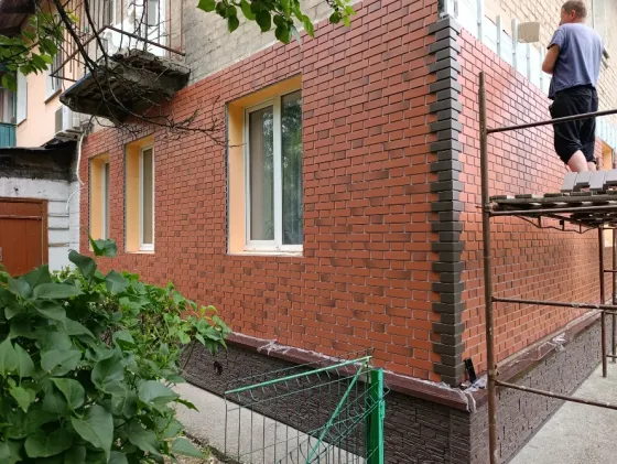 декоративное покрытие под кирпич - амк , и другие варианты, для фасада Макеевка