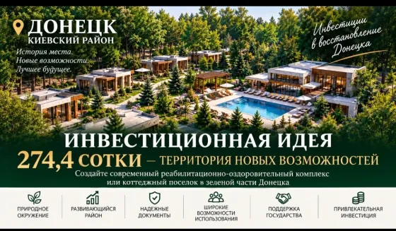 Донецк,274 сотки в частной собственности с Донецк