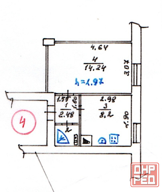 1-комн. квартира, 27,4 м², 2/5 этаж Мариуполь - изображение 9
