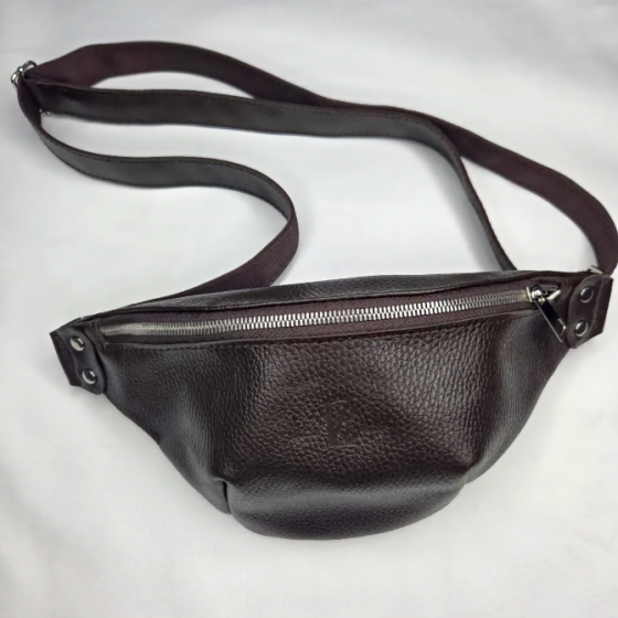 Сумка поясная кожаная Loran Rouge, 30x15 см, унисекс, мужская, женская Донецк