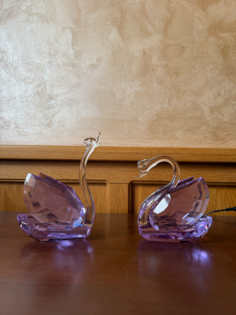 Парные хрустальные статуэтки «Лебеди» Донецк
