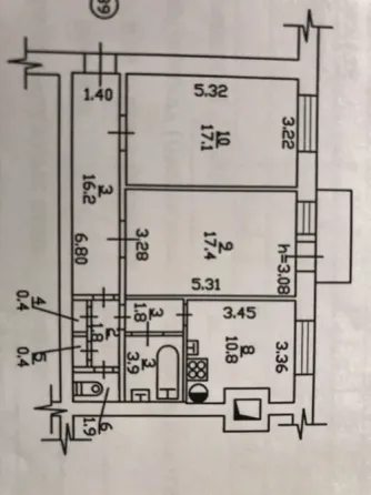 Продам 2 ком."сталинку".Центр.Крытый рынок. Донецк