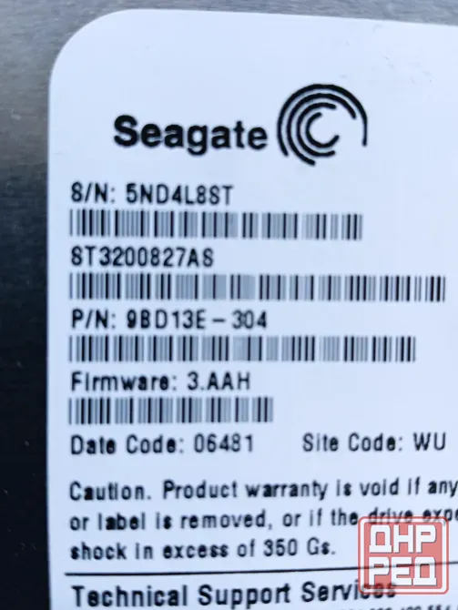 HDD 200Gb Seagate Barracuda ST3200827AS 7200RPM SATA II (3 Gb/s) 3.5" 8MB Донецк - изображение 3