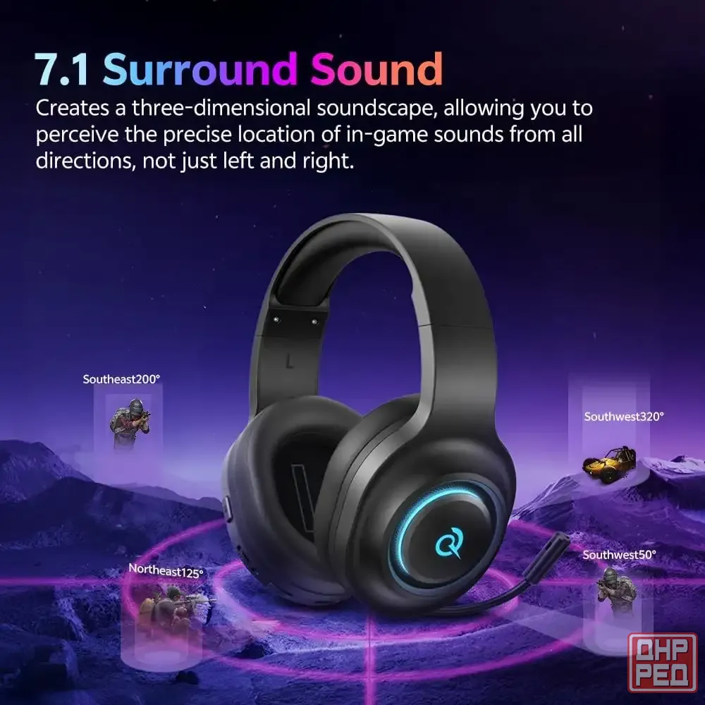 QCY Heroad V200(H4GM)Professional 7.1 Surround Gaming Headset Донецк - изображение 1