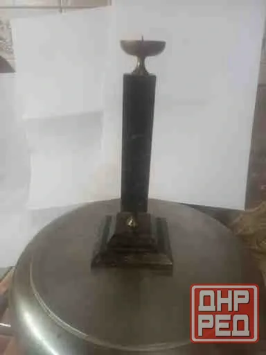 Подсвечник раритет ссср 60гг(мрамор,бронза) 19*7,5см,отл.сост. Донецк - изображение 2