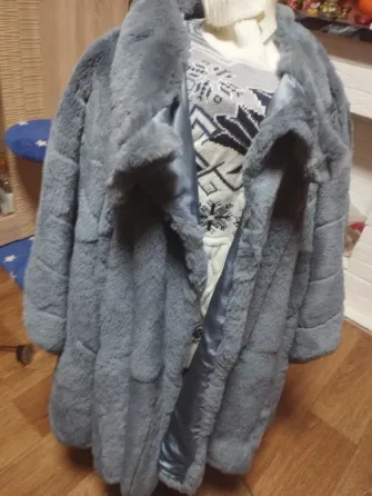 Шубка пончо шиншила кролик Рекс Донецк