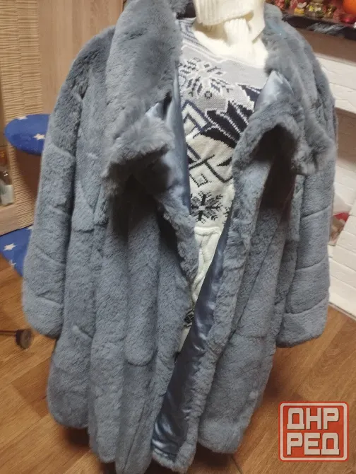 Шубка пончо шиншила кролик Рекс Донецк - изображение 3