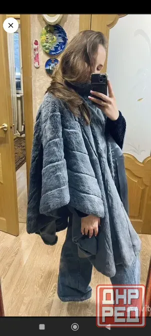Шубка пончо шиншила кролик Рекс Донецк - изображение 2