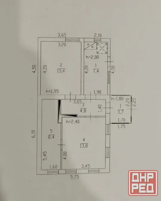 Дом Красная Горка Западная 51.5 кв.м. газовый котел 6 соток земли Макеевка - изображение 9