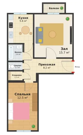 Продаётся 2-комнатая квартира Донецк