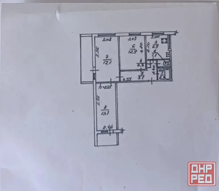 Продам 3-х комн 70 м2 в Пролетарском р-не, ул. Прожекторная. Две большие лоджии. Мебель. 6/9 Донецк - изображение 4