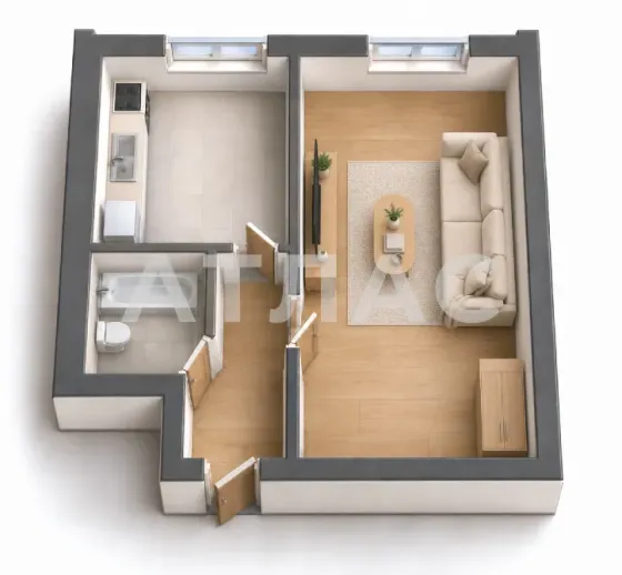 1-к квартира, 1/5 этаж, 29,5м², арт. 145918117 Мариуполь