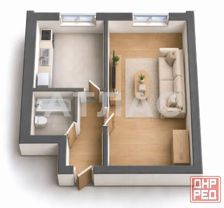 1-к квартира, 1/5 этаж, 29,5м², арт. 145918117 Мариуполь - изображение 1