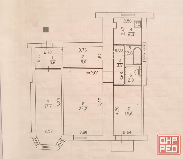 Крупногабаритная 3 к кв, 83 м². Киевский рик Донецк - изображение 1