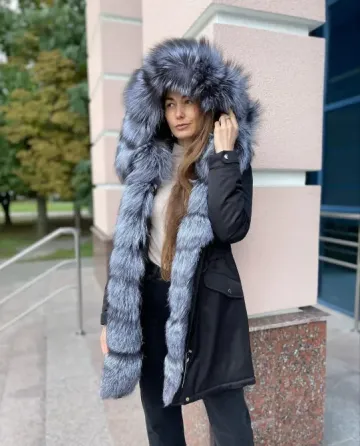 куртка зимняя парка с натуральным мехом чернобурки Донецк