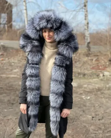 куртка зимняя парка с натуральным мехом чернобурки Донецк