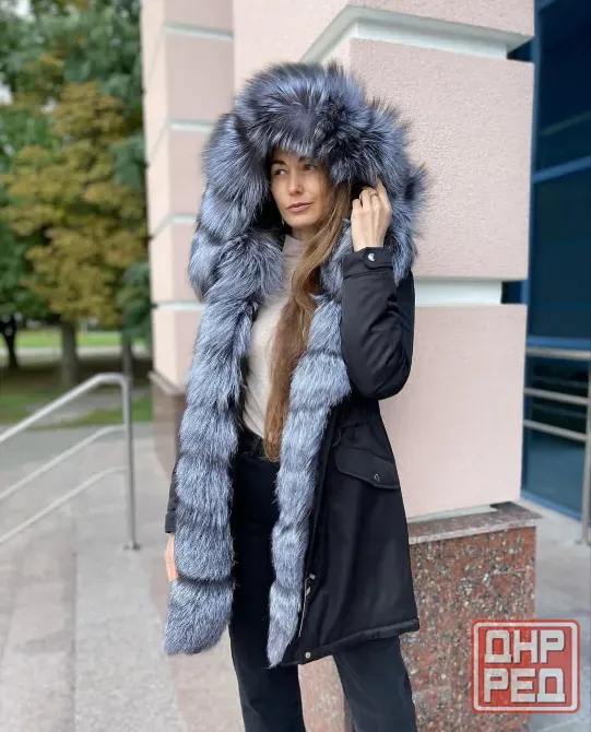 куртка зимняя парка с натуральным мехом чернобурки Донецк - изображение 1