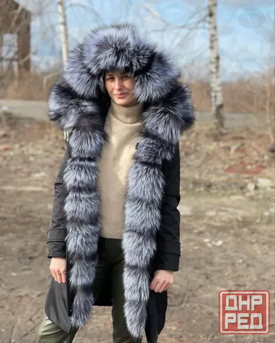 куртка зимняя парка с натуральным мехом чернобурки Донецк - изображение 5