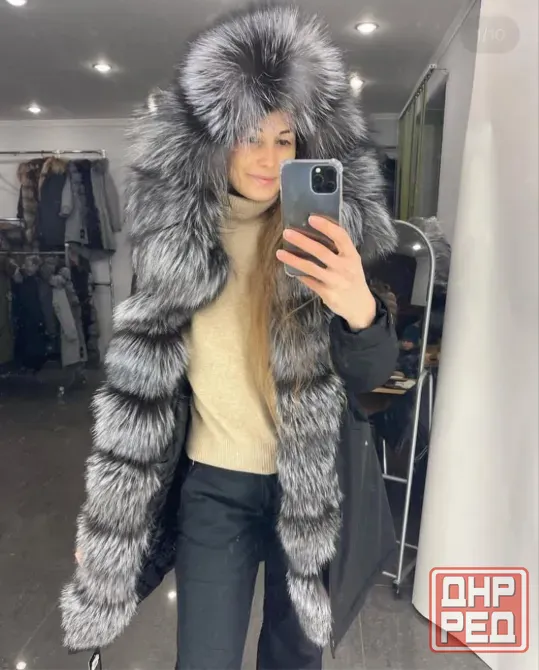 куртка зимняя парка с натуральным мехом чернобурки Донецк - изображение 4