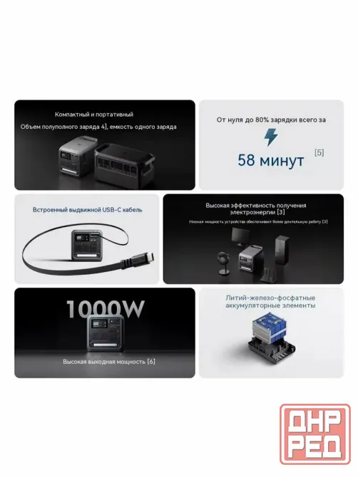 DJI Power 1000 Mini - Портативная электростанция мощностью 1008 Вт-ч в с 2-мя солнечными панелями. Донецк - изображение 7