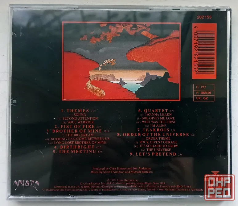 Yes (Andersen, Bruford, Wakeman, Howe) (1989) - CD, фирм. (W.Germany), Арт-рок Макеевка - изображение 2