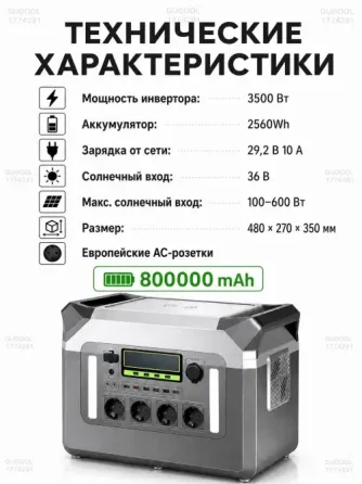 Электростанция 3500W !! 800`000mAh (2560Вт·ч) Макеевка