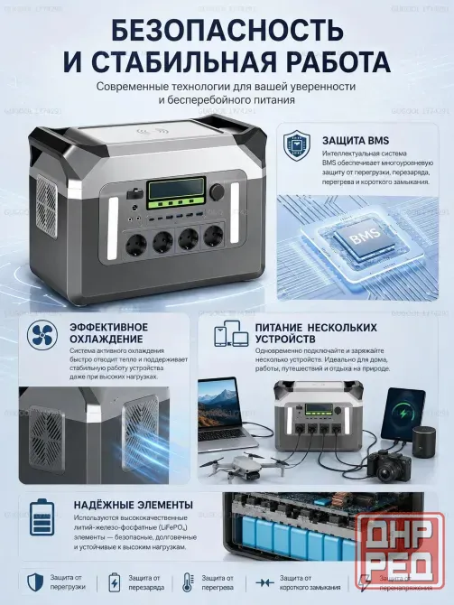 Электростанция 3500W !! 800`000mAh (2560Вт·ч) Макеевка - изображение 3
