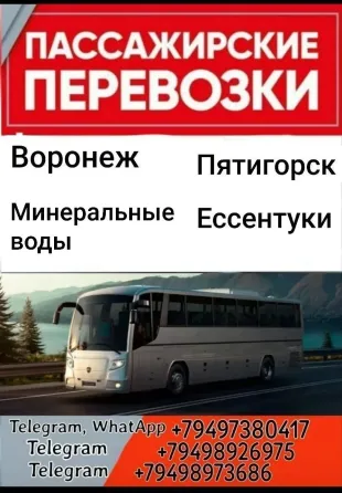 пассажирские перевозки воронеж, ессентуки, минеральные воды, пятигорск из днр Донецк
