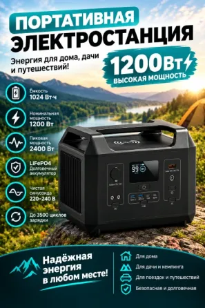 Портативная электростанция fiveofive S1200 1200W Донецк