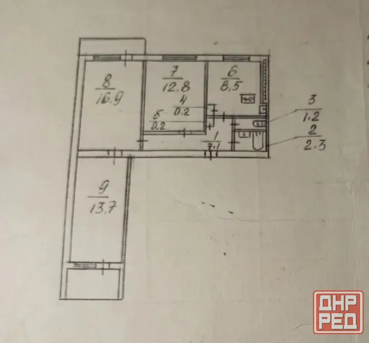3 ком. кв., Мединститут, 7/9 Донецк - изображение 9