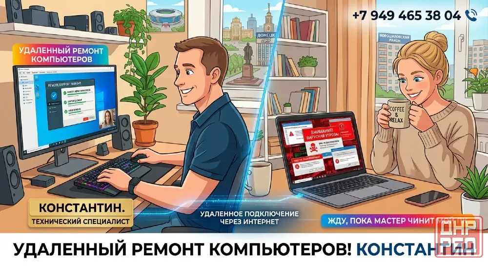 Компьютер тормозит или поймал вирус? Помогу удалённо Донецк - изображение 1