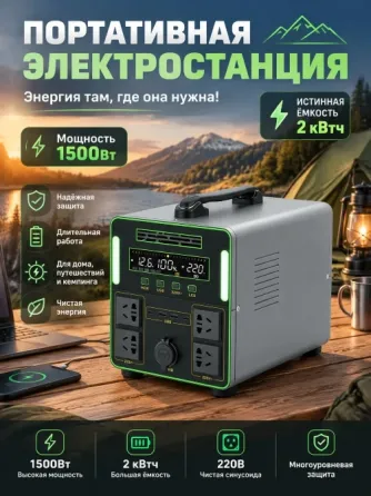 Портативная электростанция 1500Вт Шахтерск
