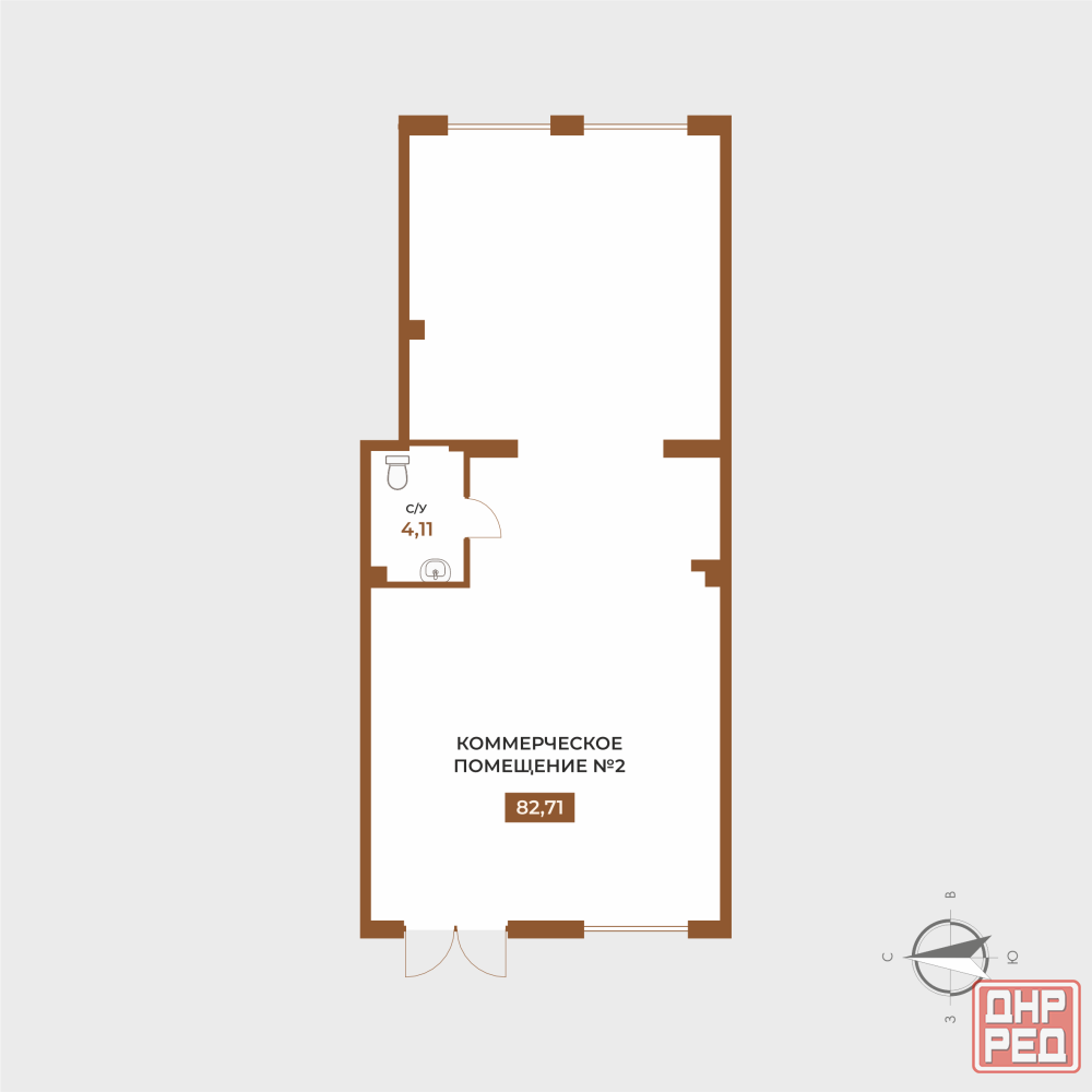 Коммерческое помещение №2, 86,82 м² — Авторский дом МАРИ Мариуполь - изображение 1