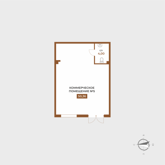 Коммерческое помещение №5, 54,36 м² — Авторский дом МАРИ Мариуполь