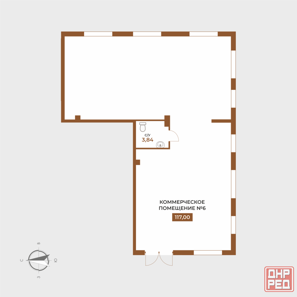 Коммерческое помещение №6, 120,84 м² — Авторский дом МАРИ Мариуполь - изображение 1